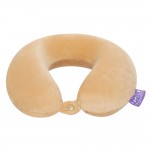 VIAGGI U Shape Round Memory Foam Soft Travel Neck Pillow for Neck Pain Relief Cervical Orthopedic Use Comfortable Neck Rest Pillow - Coffee